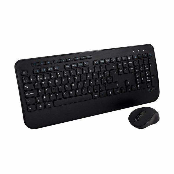 Keyboard and Mouse V7 CKW300ES Spanish Qwerty Spanish