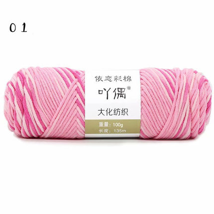 8 Strands Of Gradient Milk Cotton Wool Hand-knitted Medium Thick