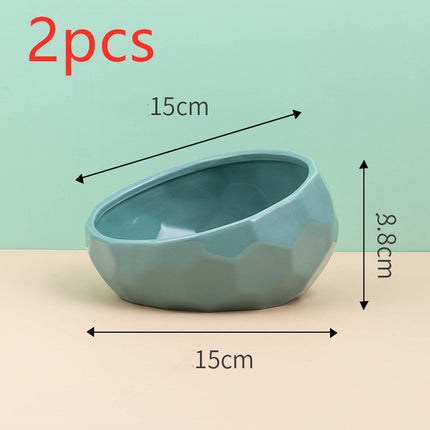 Pet Supplies Bowl Ceramic Cat Bowl Dog Bowl Oblique Mouth