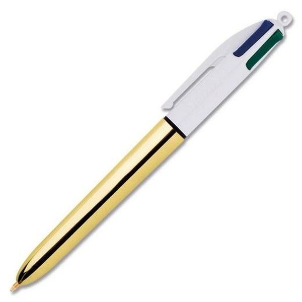 Pen Bic White Golden (12 Pieces)