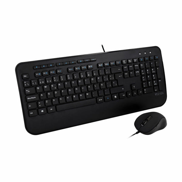 Keyboard and Mouse V7 CKU300ES Spanish QWERTY