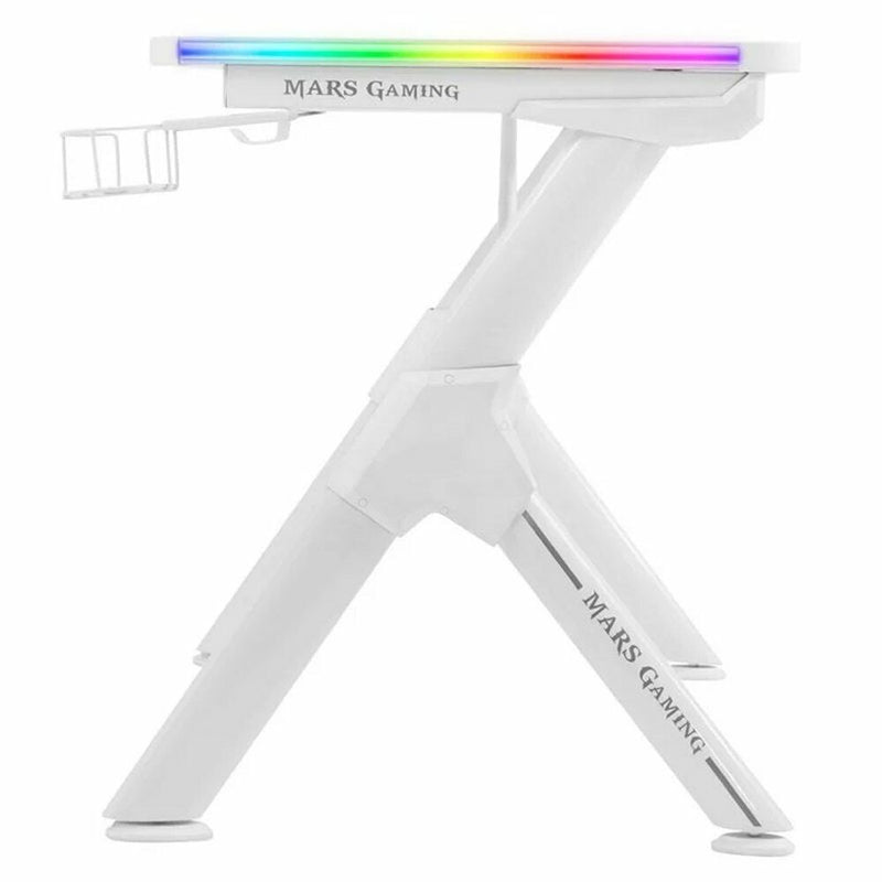 Desk Mars Gaming MGDXLRGBW LED RGB White Steel 160 x 60 cm