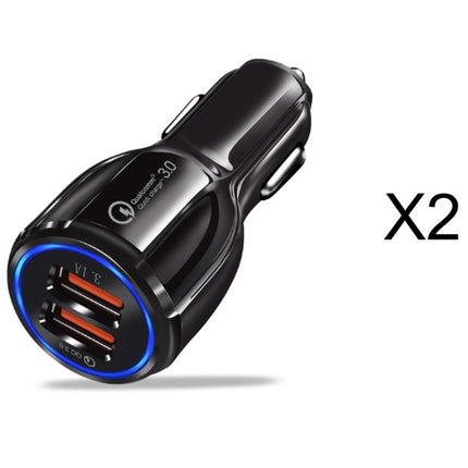 Quick Charge 3.0 Car Charger For Mobile Phone Dual Usb Car Charger Qualcomm Qc 3.0 Fast Charging Adapter Mini Usb Car Charger