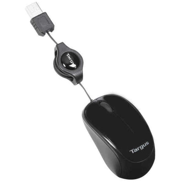 Mouse with Cable and Optical Sensor Targus Compact Blue Trace Black