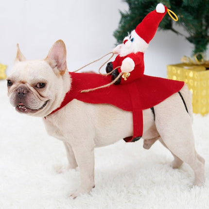 Dog Christmas Clothes Santa Claus Riding Deer