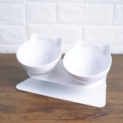 New Inclined Food Cat Ear Oblique Mouth Transparent Single Pet Bowl