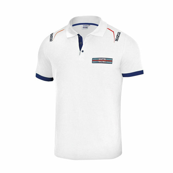 Men’s Short Sleeve Polo Shirt Sparco Martini Racing White (Size M)