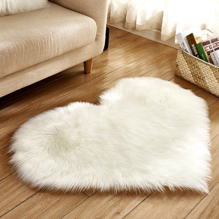 Plush Heart Shaped Carpet Non-Slip Mat Fluffy Rug Floor Mat Blanket Sofa Cushion Foot Pad Carpets For Living Room Home Decor