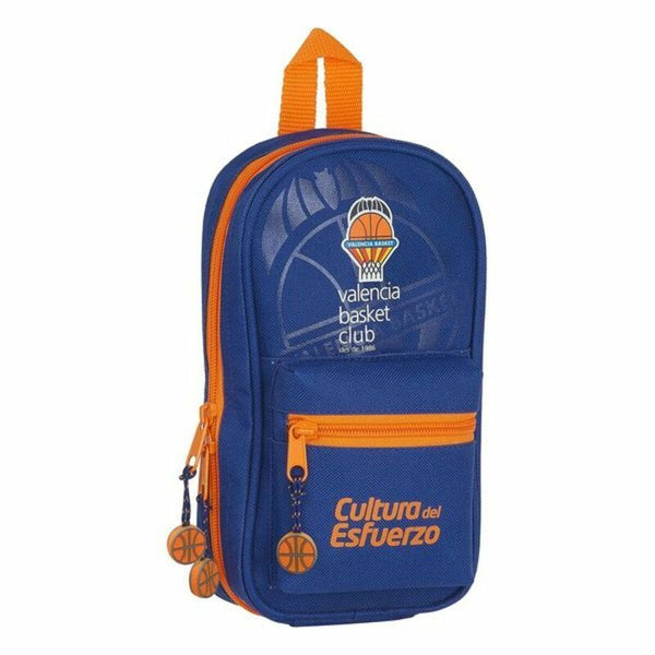Backpack Pencil Case Valencia Basket M847 Blue Orange 12 x 23 x 5 cm