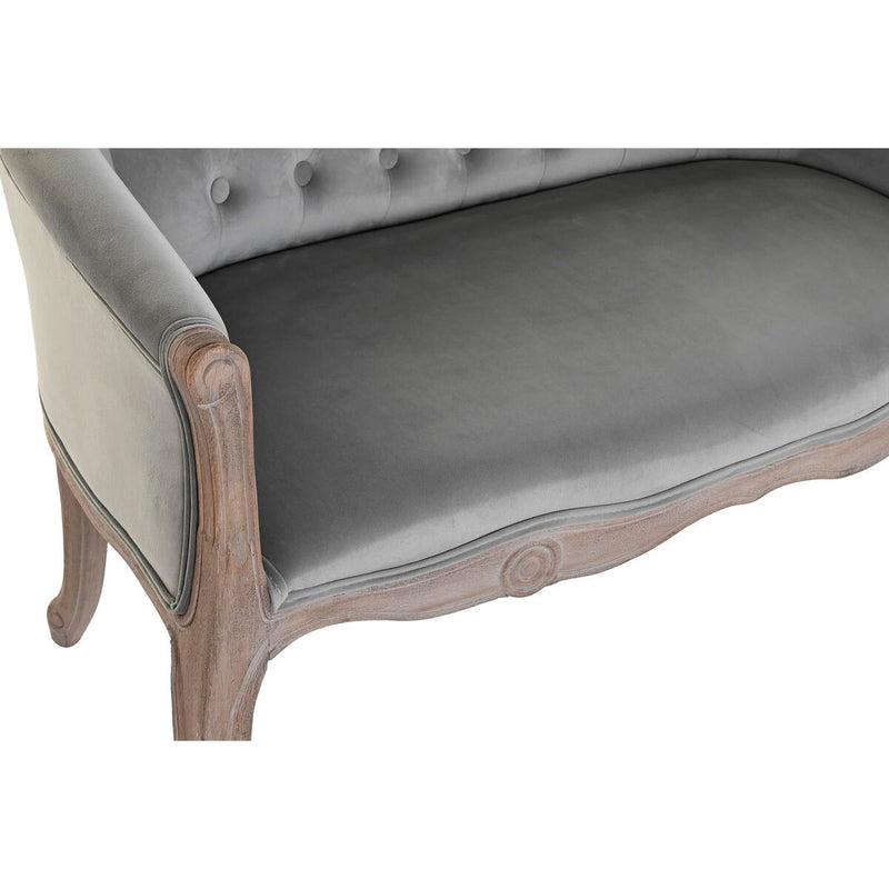 Sofa DKD Home Decor 107 x 60 x 69 cm Grey Velvet Rubber wood