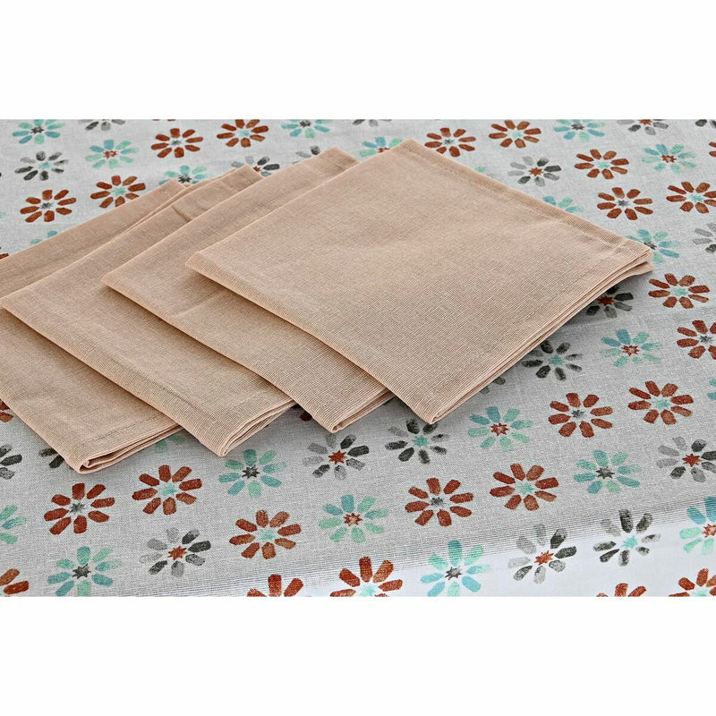 Tablecloth and napkins DKD Home Decor 9 Pieces 2 Units 150 x 250 x 0,5 cm Grey Sky blue