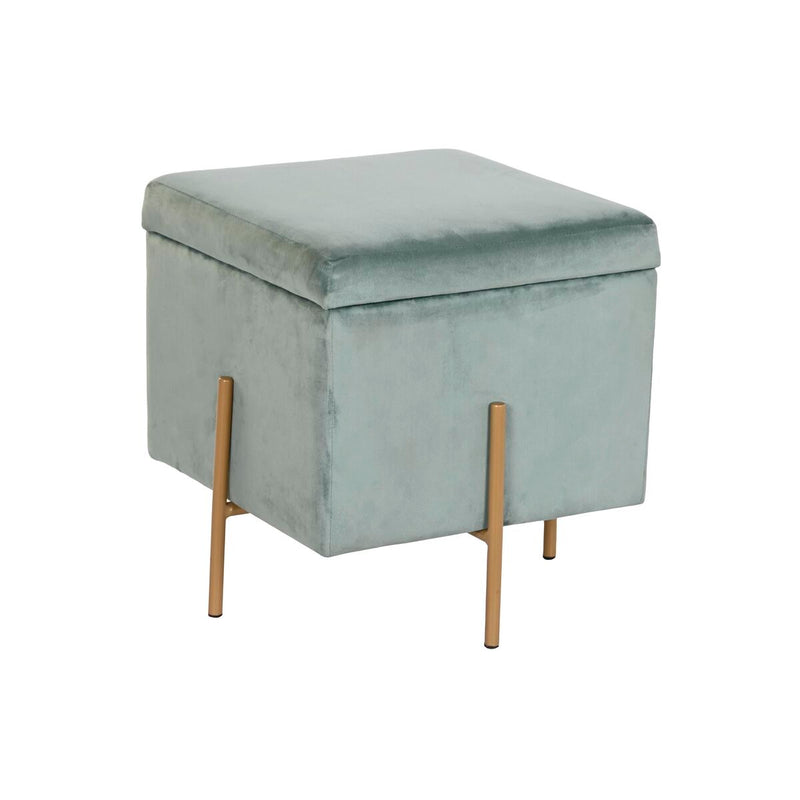 Footrest DKD Home Decor Metal Turquoise Polyester (45 x 45 x 45 cm)
