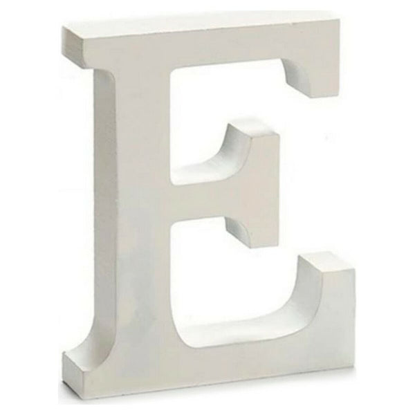 Letter E White Wood 2 x 11 cm