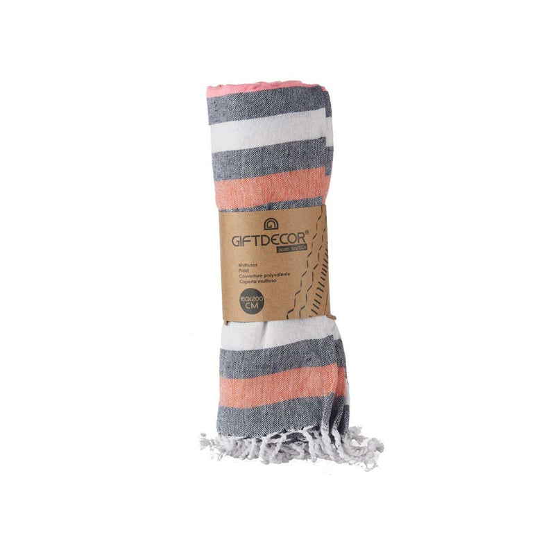 Multipurpose throw Stripes Pink (160 x 200 cm)