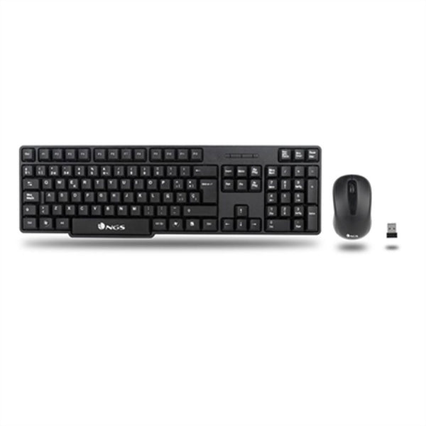 Keyboard and Mouse NGS EUPHORIA KIT Black Wireless