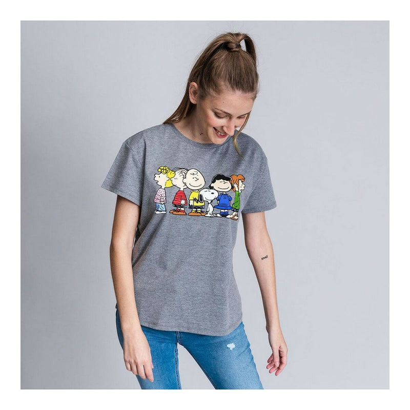 Women’s Short Sleeve T-Shirt Snoopy Grey Dark grey