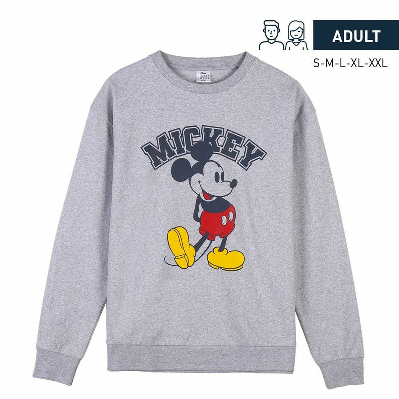 Unisex Sweatshirt without Hood Mickey Mouse Grey