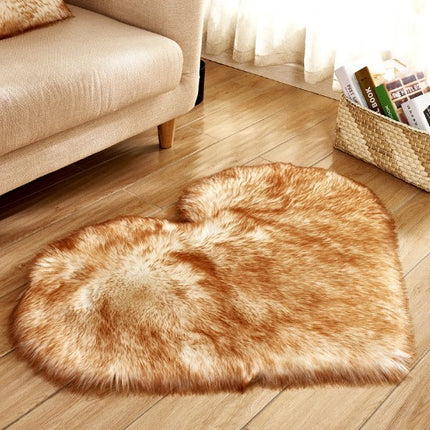 Plush Heart Shaped Carpet Non-Slip Mat Fluffy Rug Floor Mat Blanket Sofa Cushion Foot Pad Carpets For Living Room Home Decor