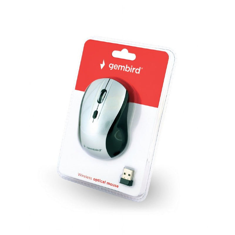 Wireless Mouse GEMBIRD MUSW-4B-02-BS White Black/Silver (1 Unit)