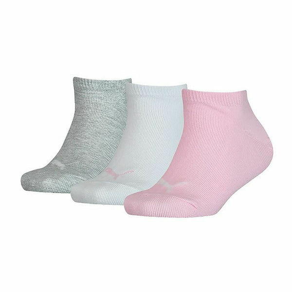 Sports Socks Puma Kids Invisible Grey Pink White 3 Units