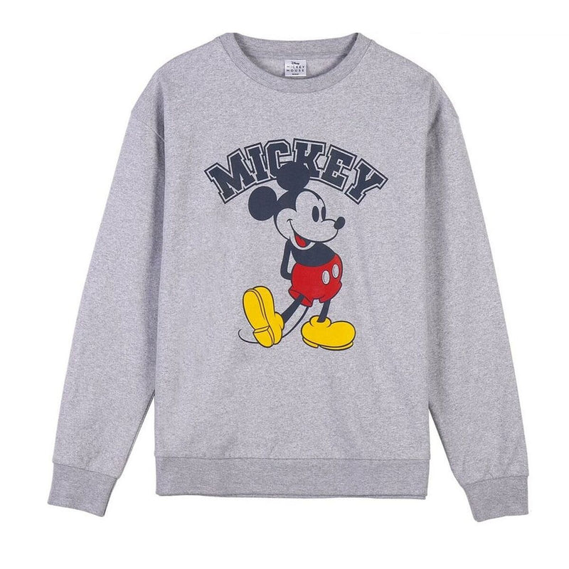 Unisex Sweatshirt without Hood Mickey Mouse Grey