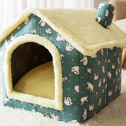 Foldable Dog House Pet Cat Bed Winter Dog Villa Sleep Kennel Removable Nest Warm Enclosed Cave Sofa Pets Supplies