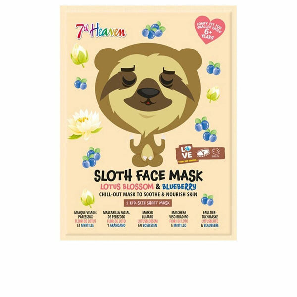 Soothing Mask 7th Heaven Animal Sloth Lotus Flower Blueberry (1 uds)