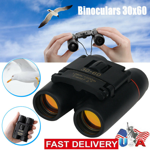 Binoculars 30x60 Zoom Travel Compact Folding Telescope Hunting Day/Night Outdoor