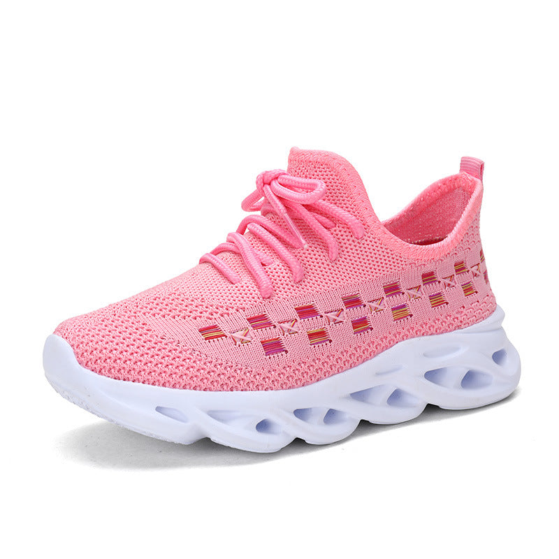 Girls' sports shoes with mesh