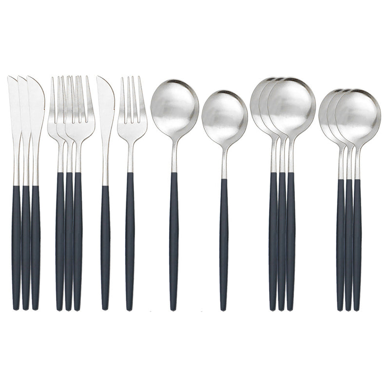 Stainless Steel Matte 16-piece Western Cutlery Set