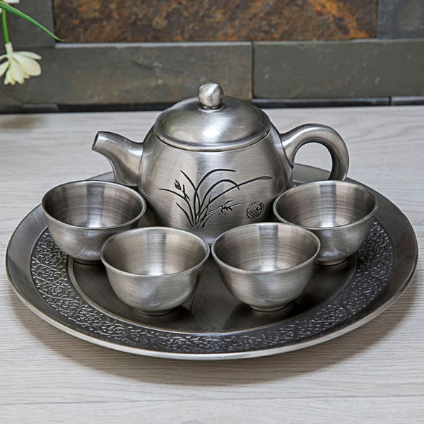 Metal Craft Orchid Creative Tea Set Gift Set