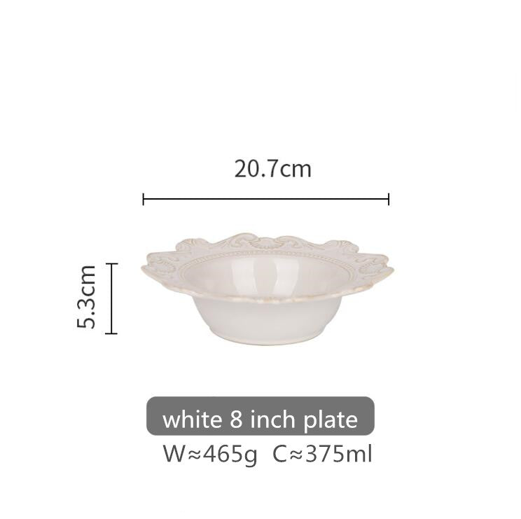 Retro Embossed Ceramic Tableware