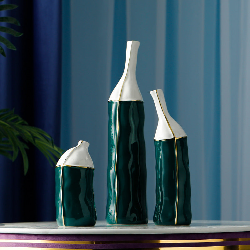 Home Living Room Porch Light Luxury Modern Minimalist Ceramic Vase Ornament Decoration Flower Arrangement