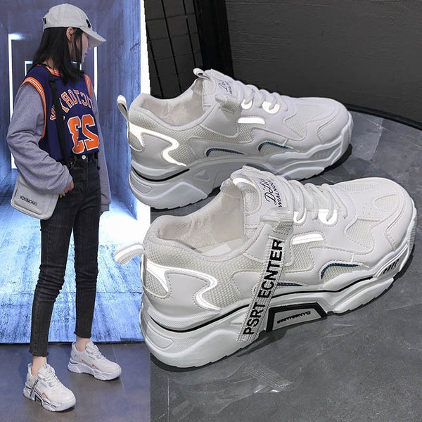 New Spring Women Sneakers Lightweight and Chunky Platform  Fashion Casual  Breathable Vulcanized Shoes