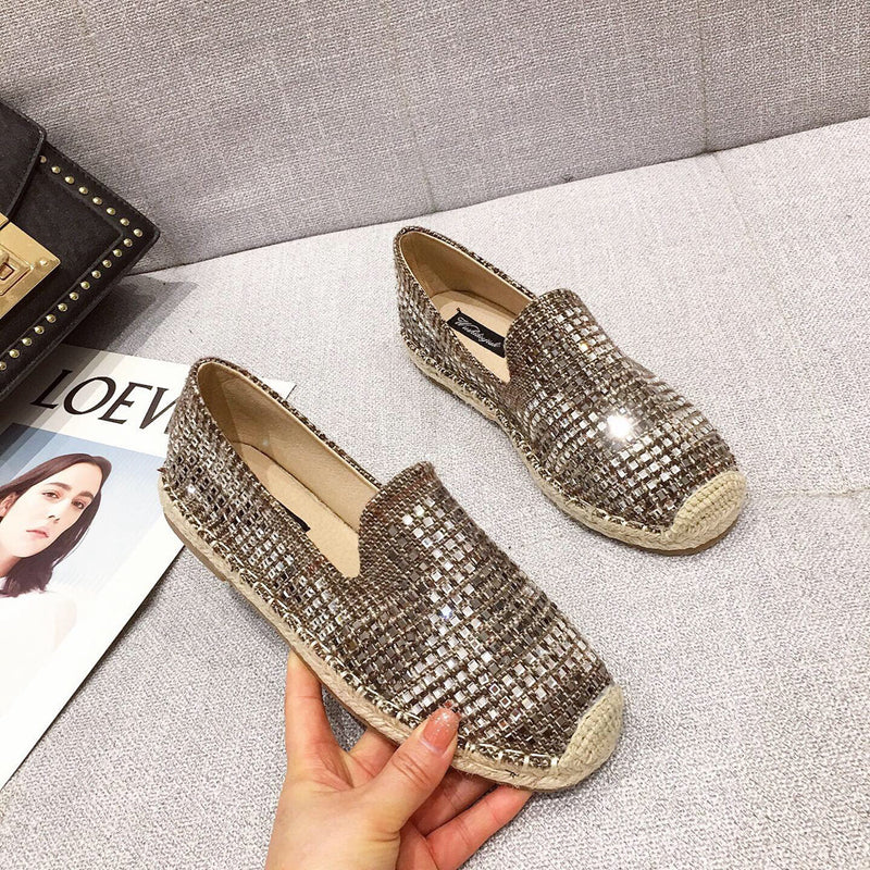 Women's Thick-soled All-match Lazy One-step Rhinestone Fashion Casual Shoes