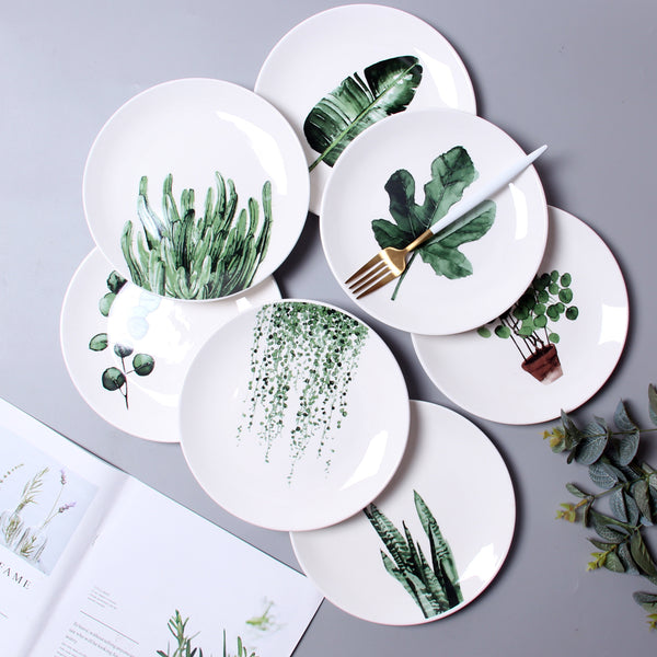 Nordic style green leaf plate