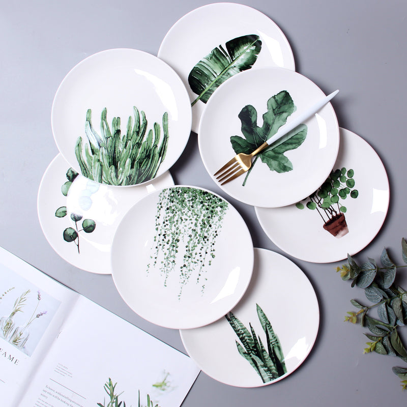 Nordic style green leaf plate