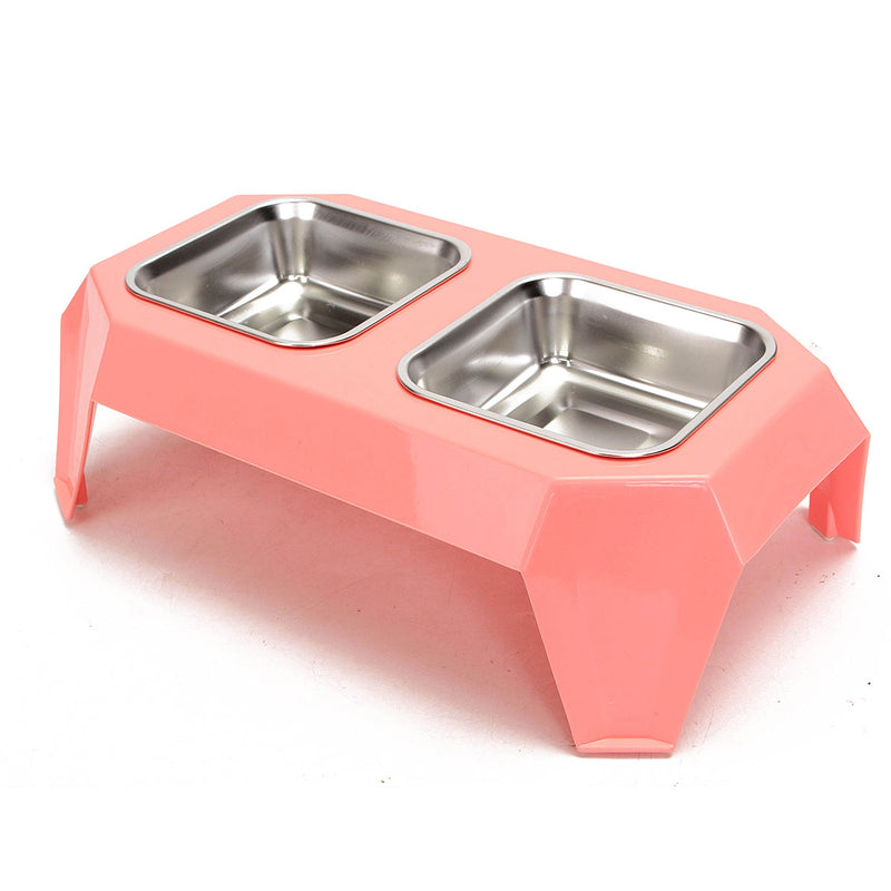 Stainless Steel Double Pet Bowl Food Water Feeder for Dog Puppy Cats Pets Supplies Feeding Dishes