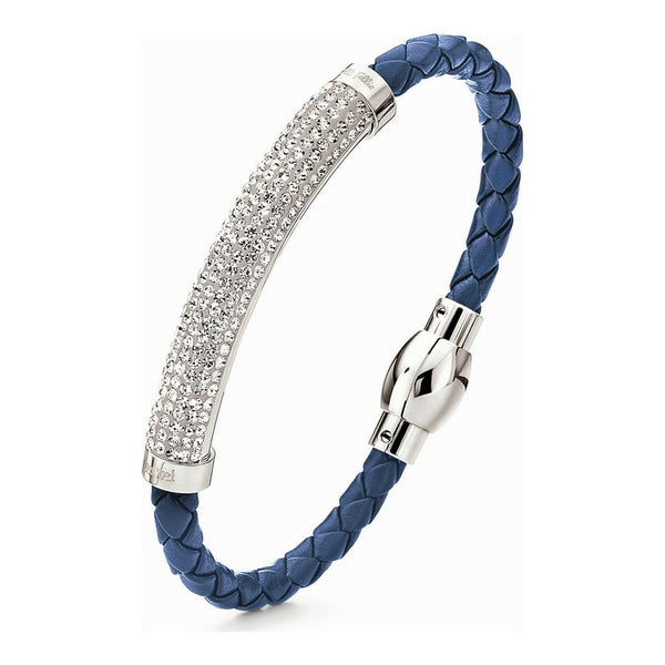 Ladies'Bracelet Folli Follie 3B13F004UC Blue Leather (16 cm)