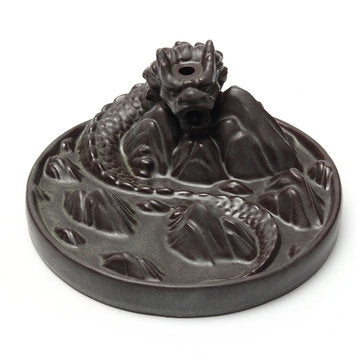 Retro Dragon Porcelain Backflow Ceramic Cone Incense Burner