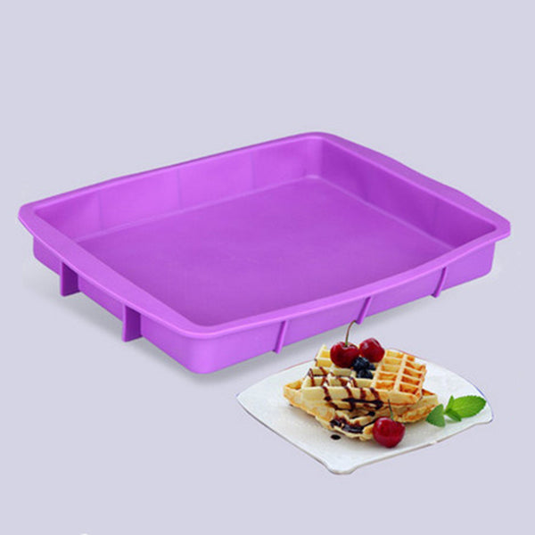 High tenderness, soft easy stripping, rectangular non sticky silicone cake mold, rectangular silicone pizza grill