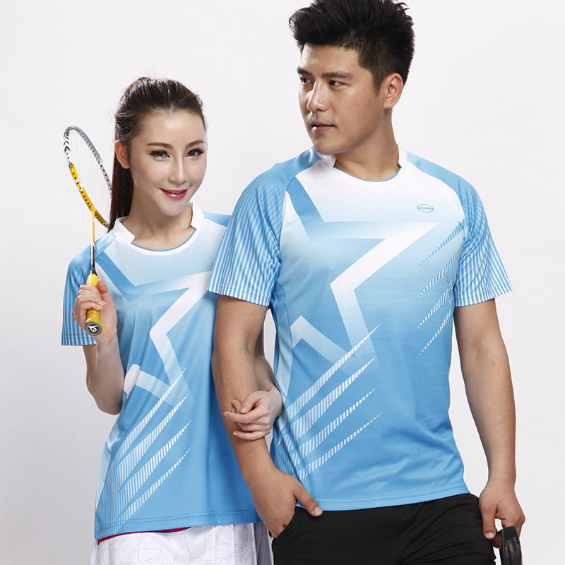 Male And Female Couples Shirt Short Sleeved Shirt Army Badminton T-shirt Sweat Absorbent Breathable Wholesale Agent