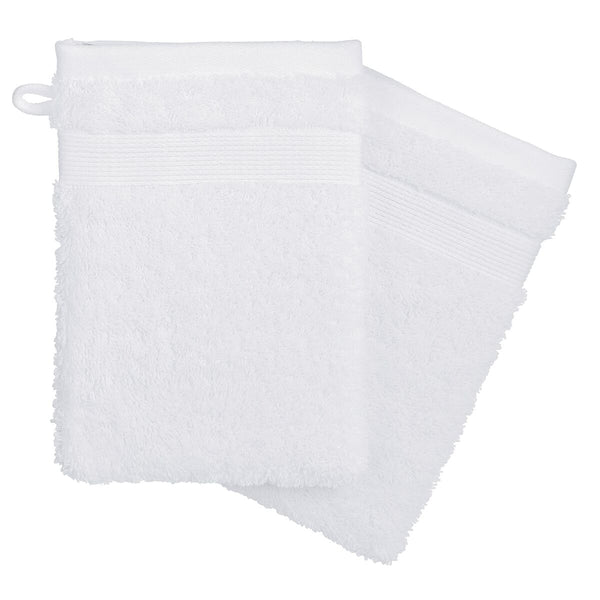 Towels Set Atmosphera 2 Pieces Glove Cotton White (15 x 21 cm)