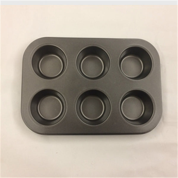 DIY baking tools six non stick coating of high quality flat round 6 cups and 6 hole tray cake mold
