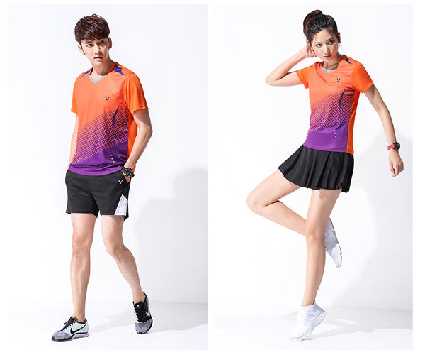 2021 new style matches, badminton players, short sleeve tennis suits, men and women volleyball clothes