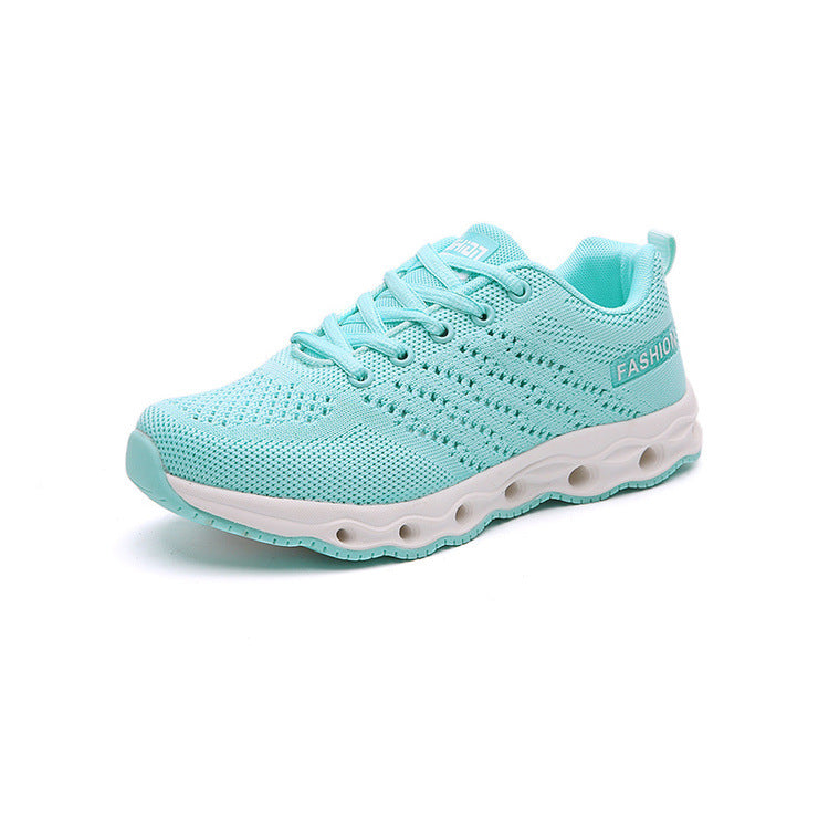 2021 summer sports shoes, new women, breathable mesh, thick soles, Korean running shoes, light air cushion