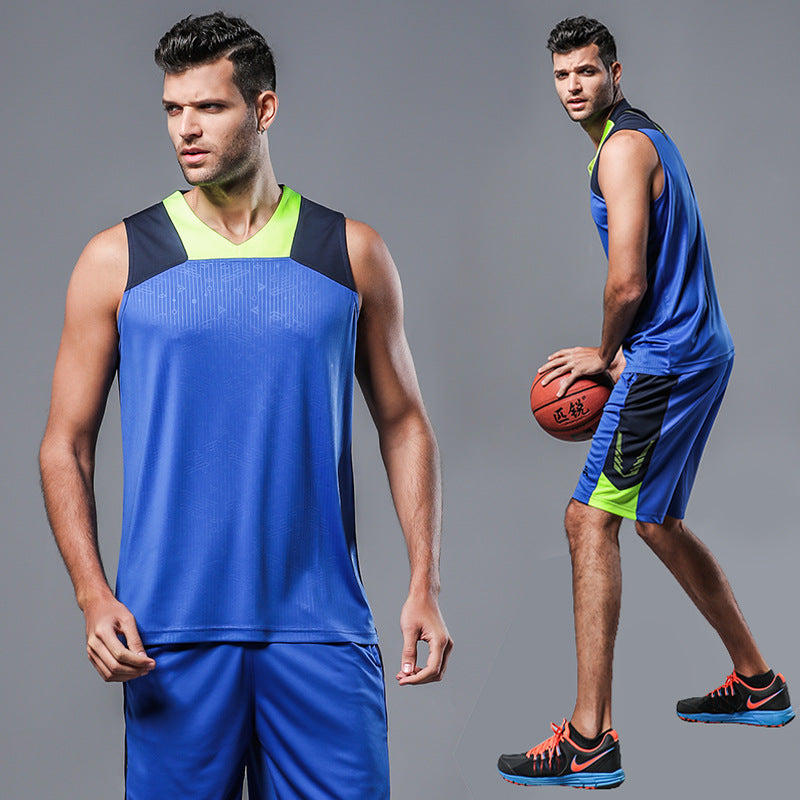 A new style of basketball suit, men's Basketball Training Shirt, breathable group custom print number wholesale