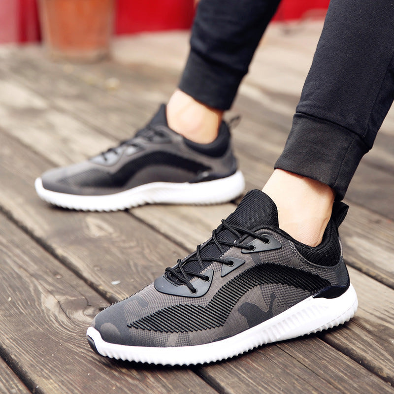 [a] double delivery autumn new men's running shoes shoes all-match low permeability trend of youth sports shoes