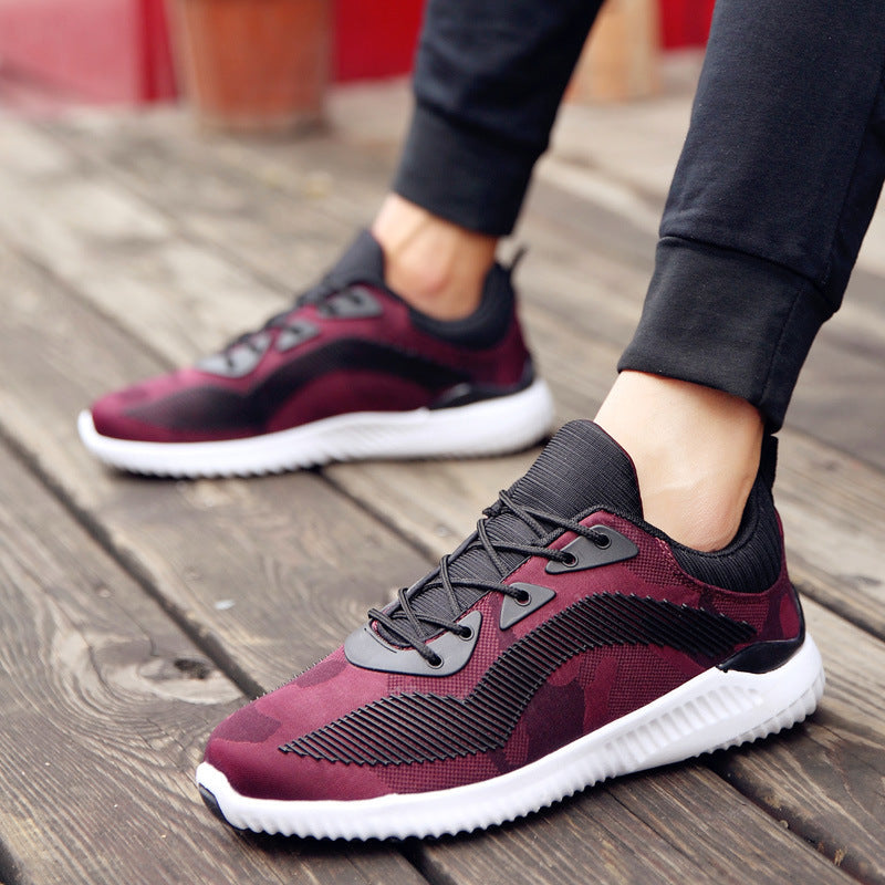 [a] double delivery autumn new men's running shoes shoes all-match low permeability trend of youth sports shoes