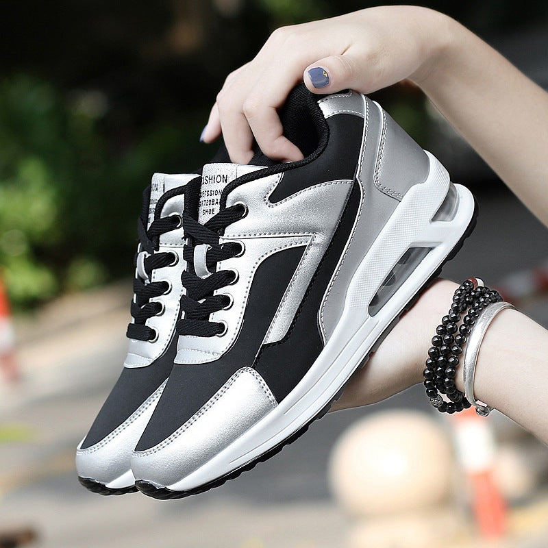 2021 Korean women's sports shoes, students' net flat bottomed shock absorber, anti-skid air cushion casual running shoes